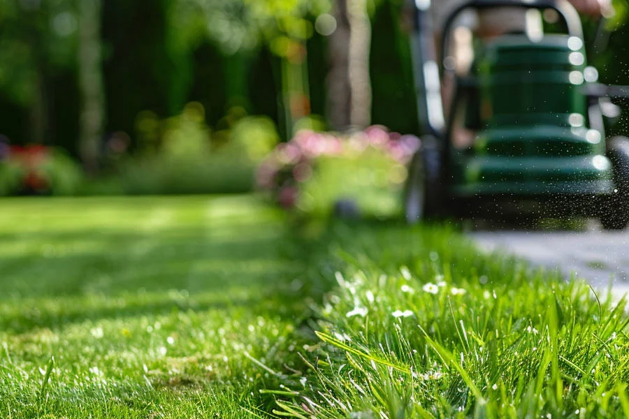 wide self propelled lawn mower